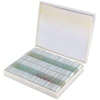 100 piezas Juego de portaobjetos preparado Portaobjetos de microscopio preparado Laboratorio Surtido de muestras…